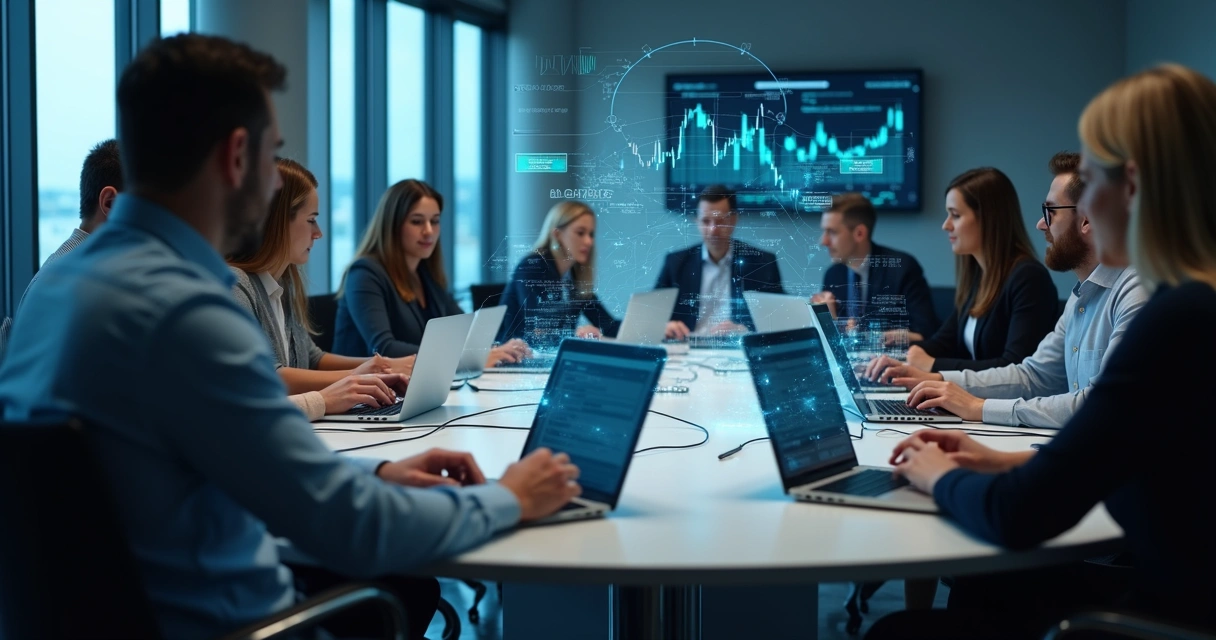 Equipe de tecnologia integrando sistemas de crédito 