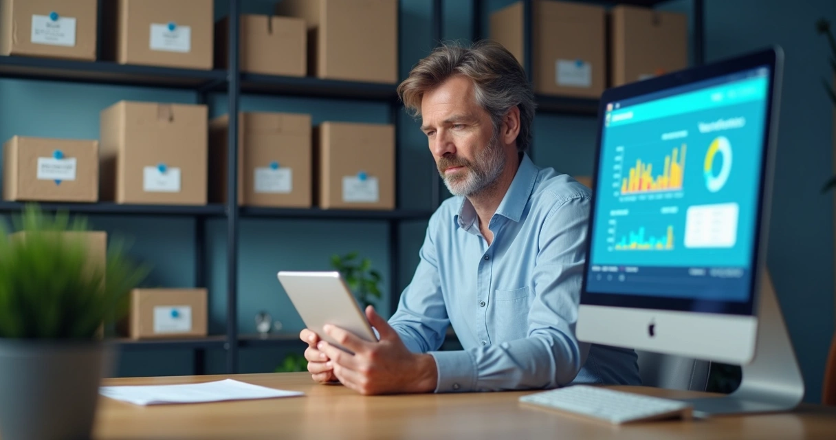 Empresário usando aplicativo simples no tablet 