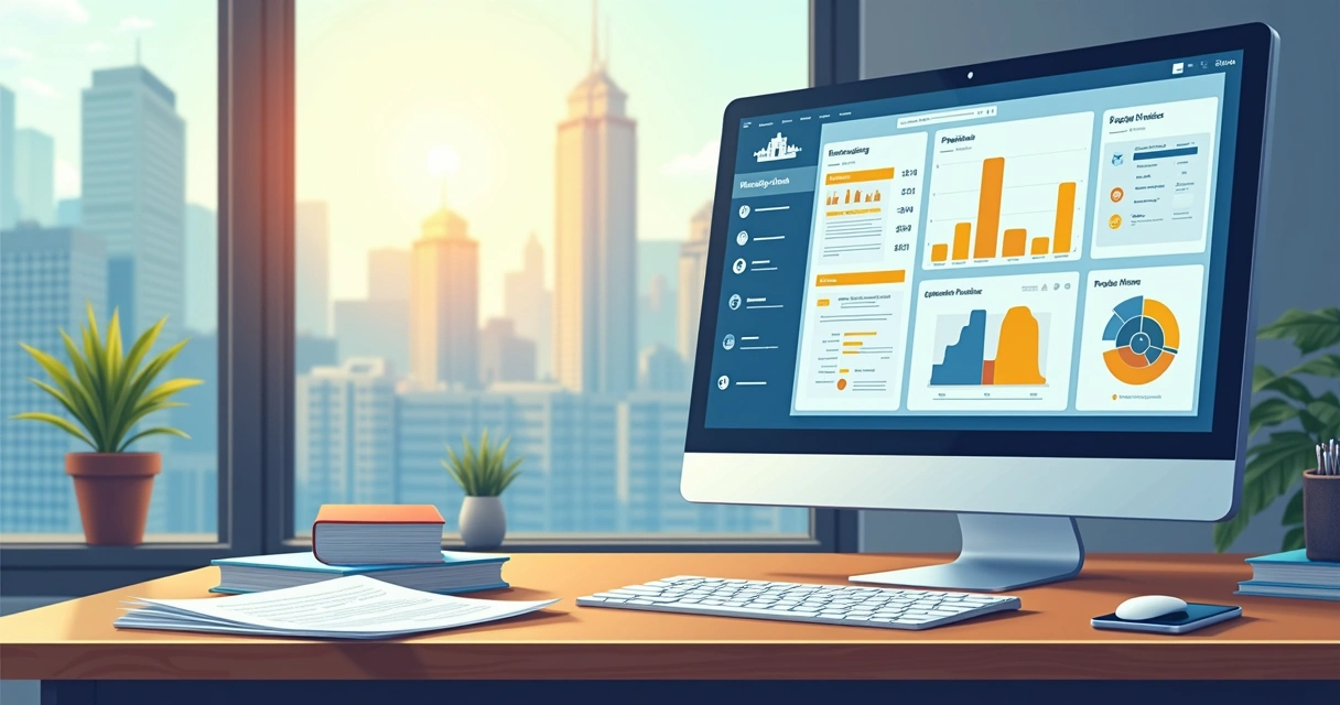 Tela de computador exibindo painel de controle de gabinete digital 