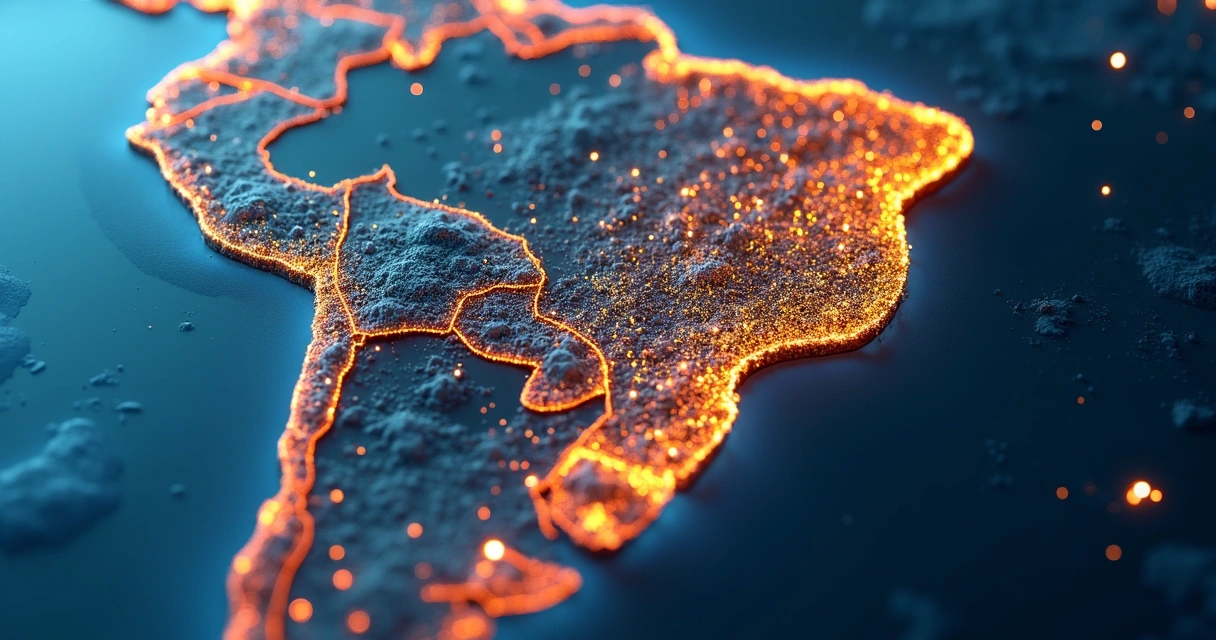 Mapa digital destacando obras no território brasileiro e painéis de dados ao lado 