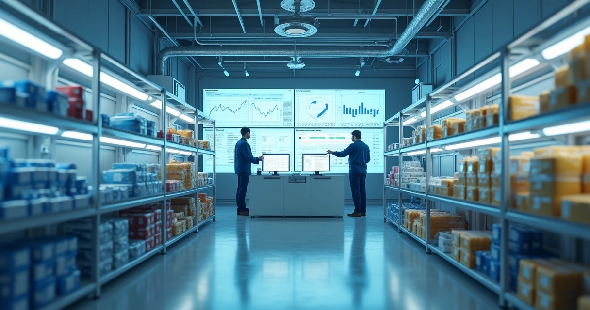 Equipo operando sistema de monitoramiento en frigorífico 