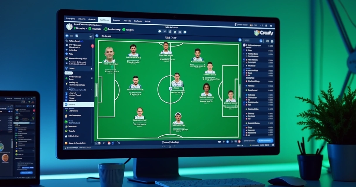 Tela de computador mostrando estatísticas de futebol com gráficos de assistências