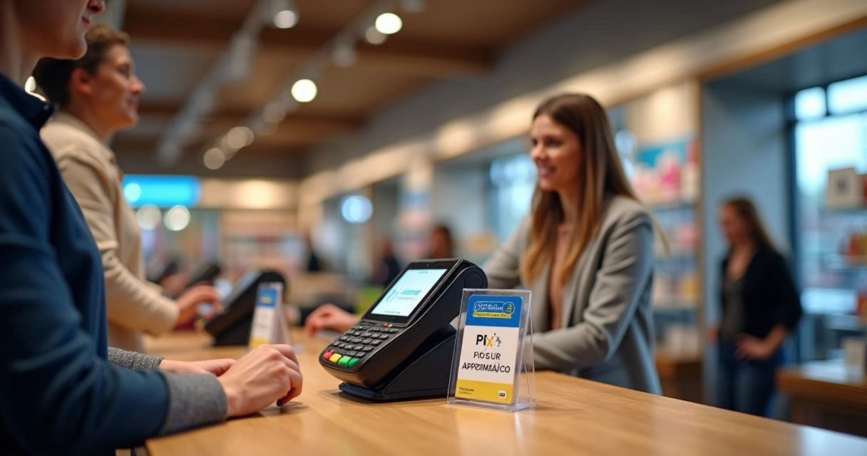 Terminal de loja com várias opções de pagamento digital 
