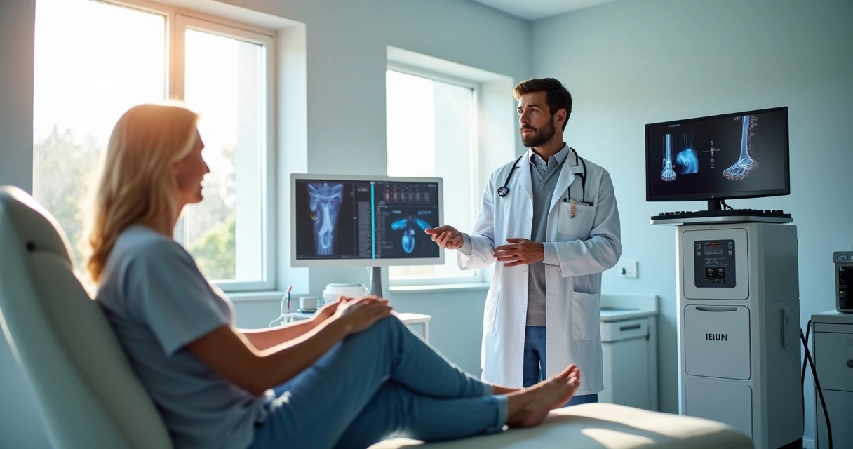 Médico usando equipamento de laser endovenoso vascular 