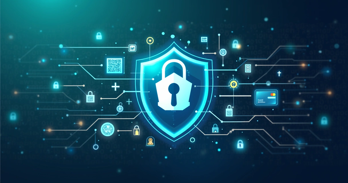Escudo protegendo dados financeiros digitais 