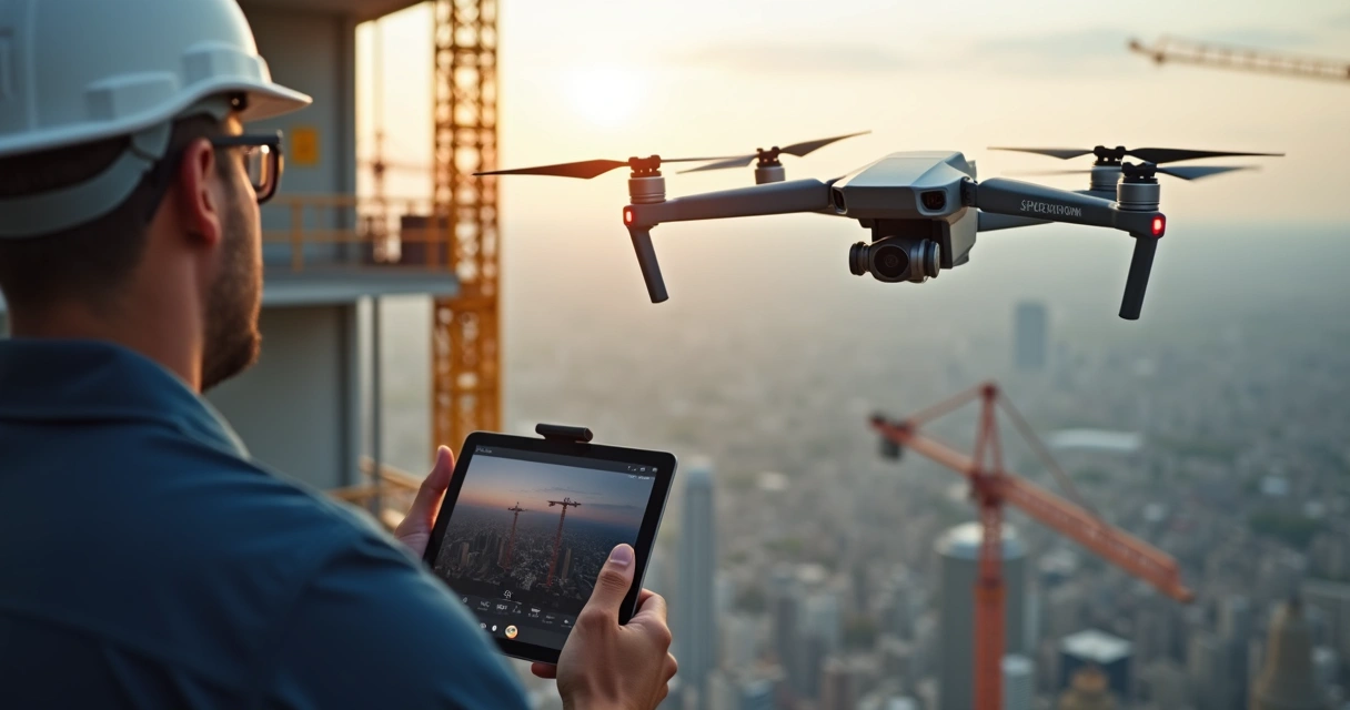 Drone inspecionando obra para aplicação de RACs 