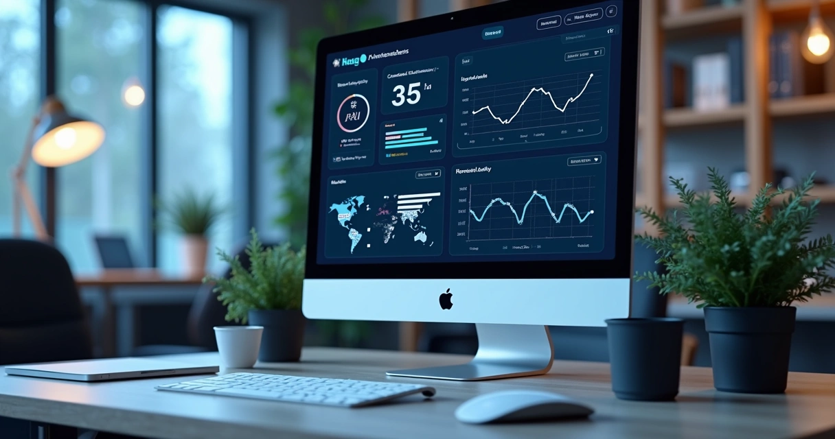 Computador com análise de dados de recrutamento realizada por inteligência artificial na tela 
