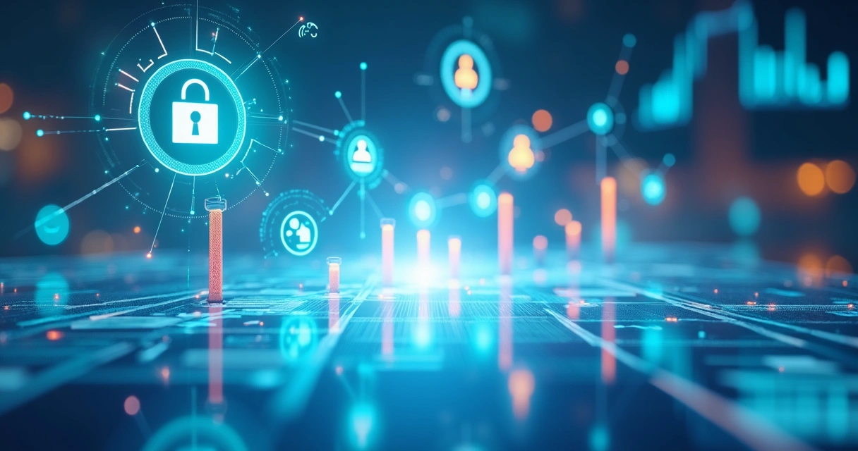 Ilustração de tecnologia de recrutamento com gráficos e pessoas 