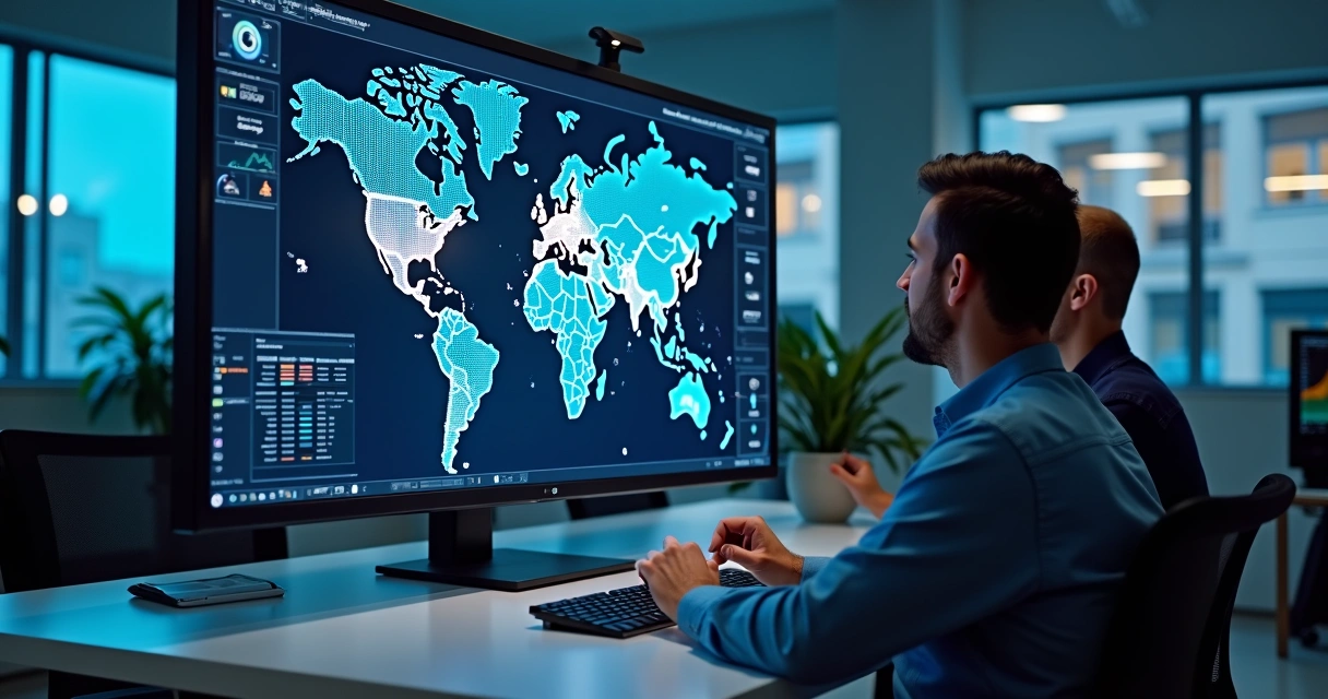 Monitor digital exibe mapa de riscos dos fornecedores 
