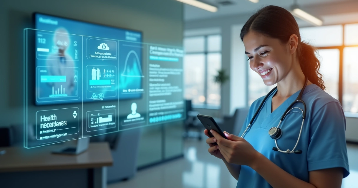 Tecnologia para saúde com paciente satisfeito e acompanha por aplicativo 