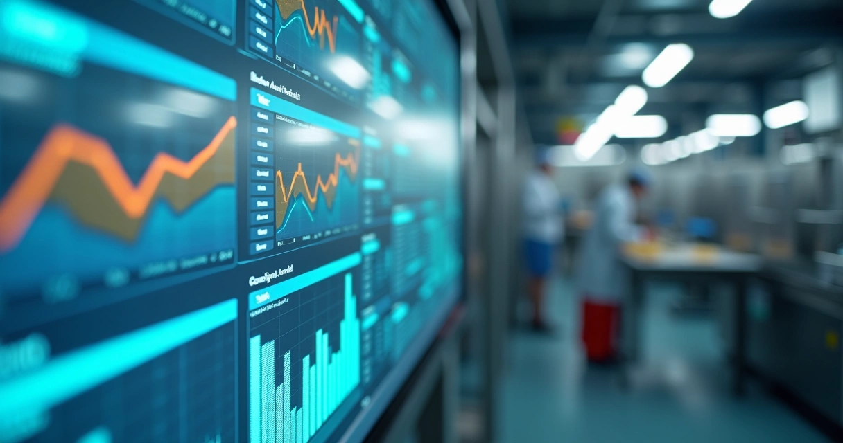 Tela de dashboard digital para auditoria em indústria de alimentos 