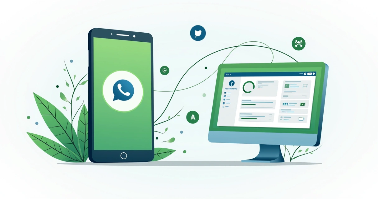 Ilustração de integração entre WhatsApp Business e Chatplus 