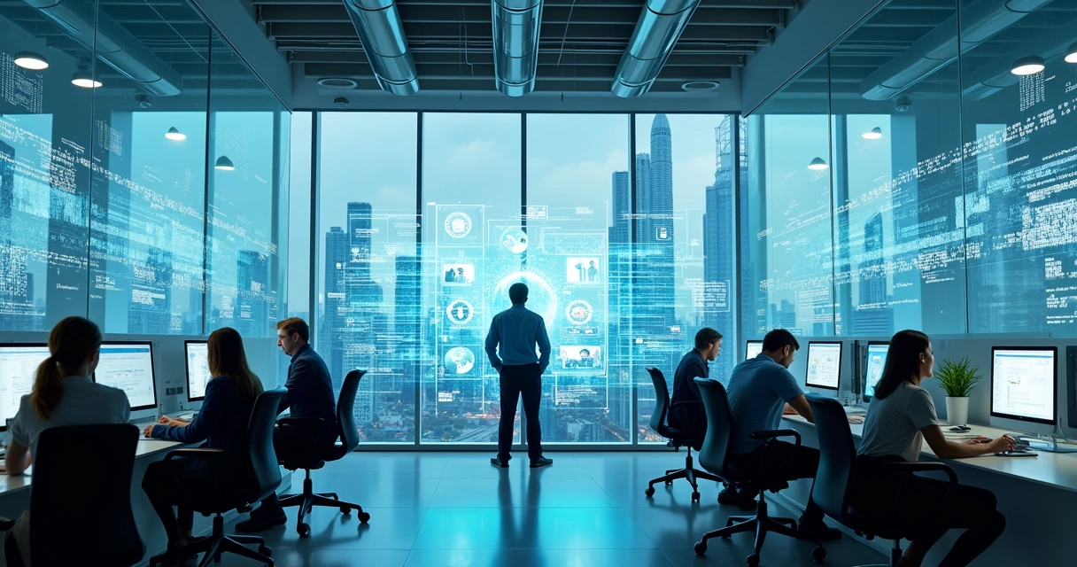 Painel de dados digitais com inteligência artificial 