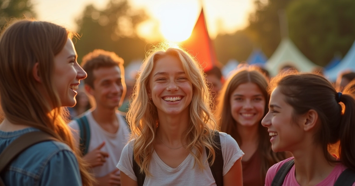 Group of teenagers from different countries smiling together outdoors 