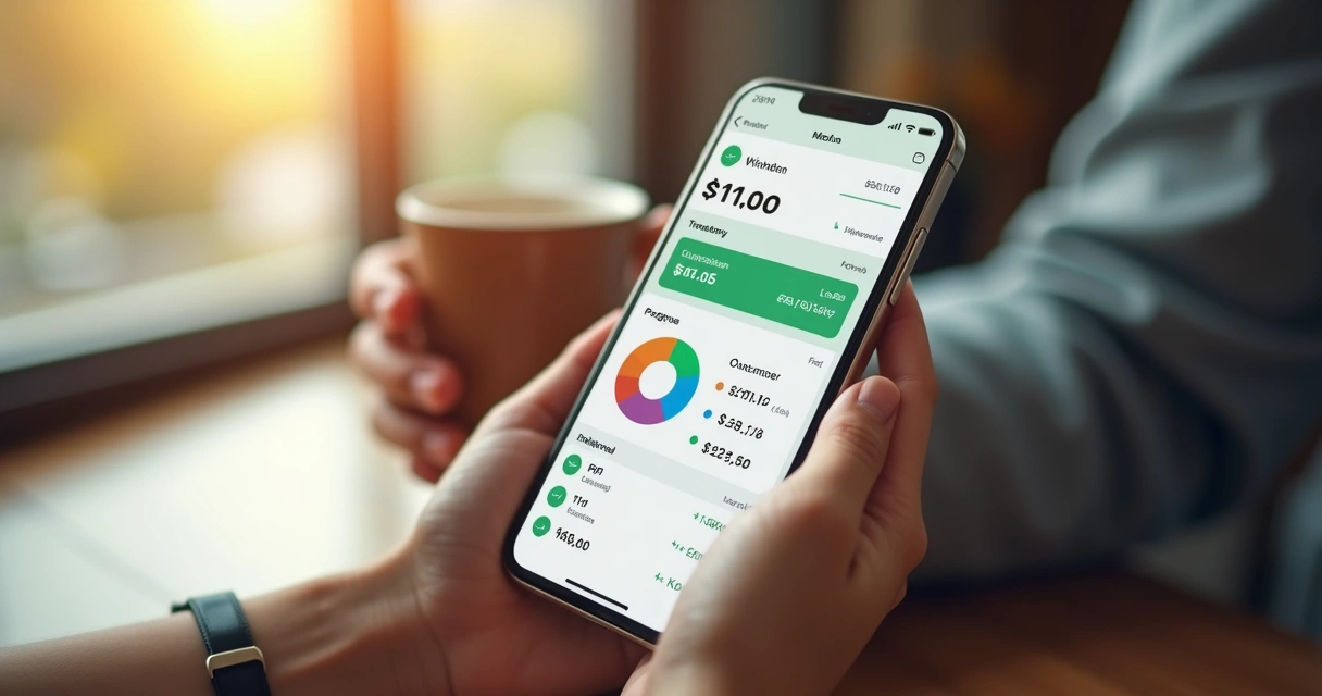 Tela de aplicativo de banco digital mostrando extrato de gastos 