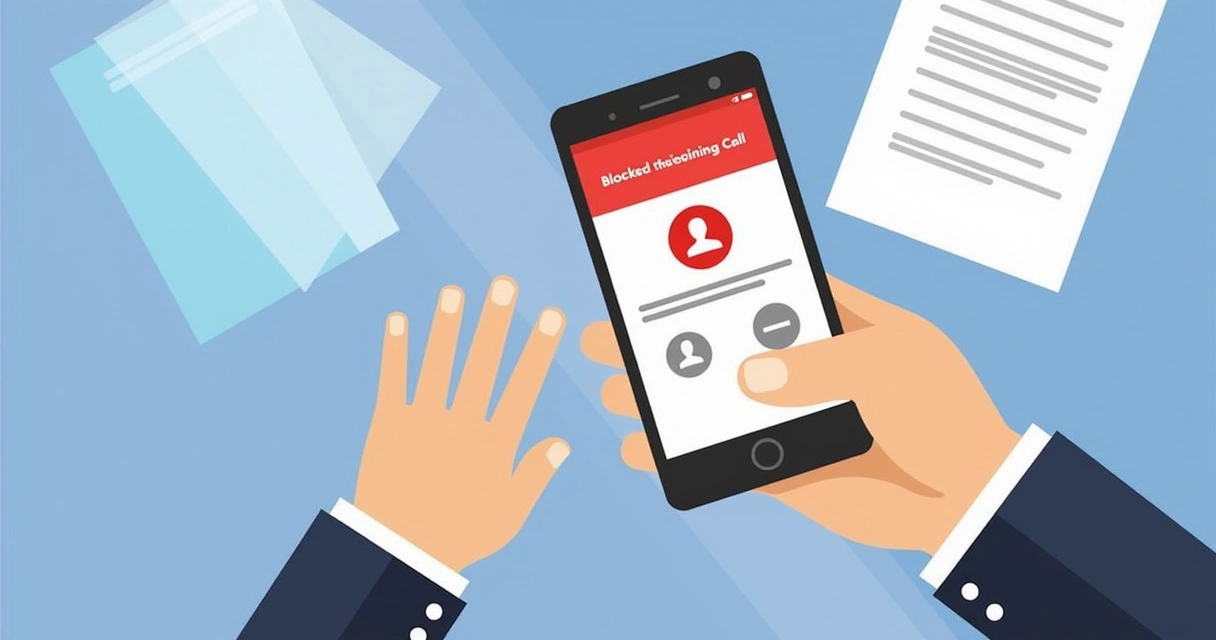 Tela de aplicativo com bloqueio de ligações 