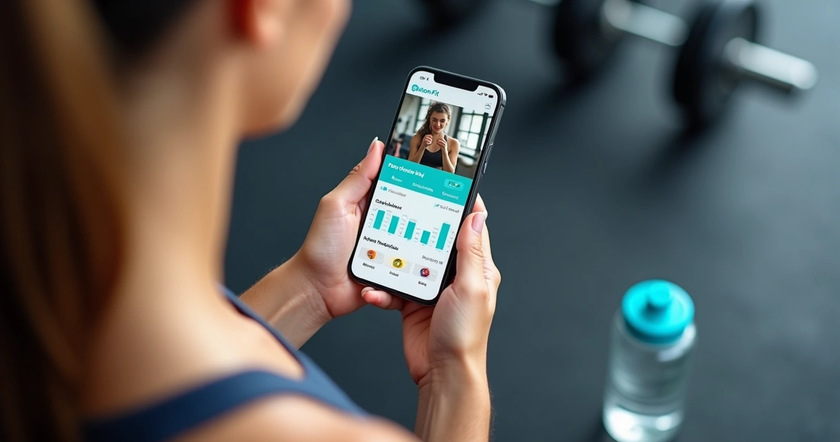 Tela mostrando app de treinos personalizado Union Fit 