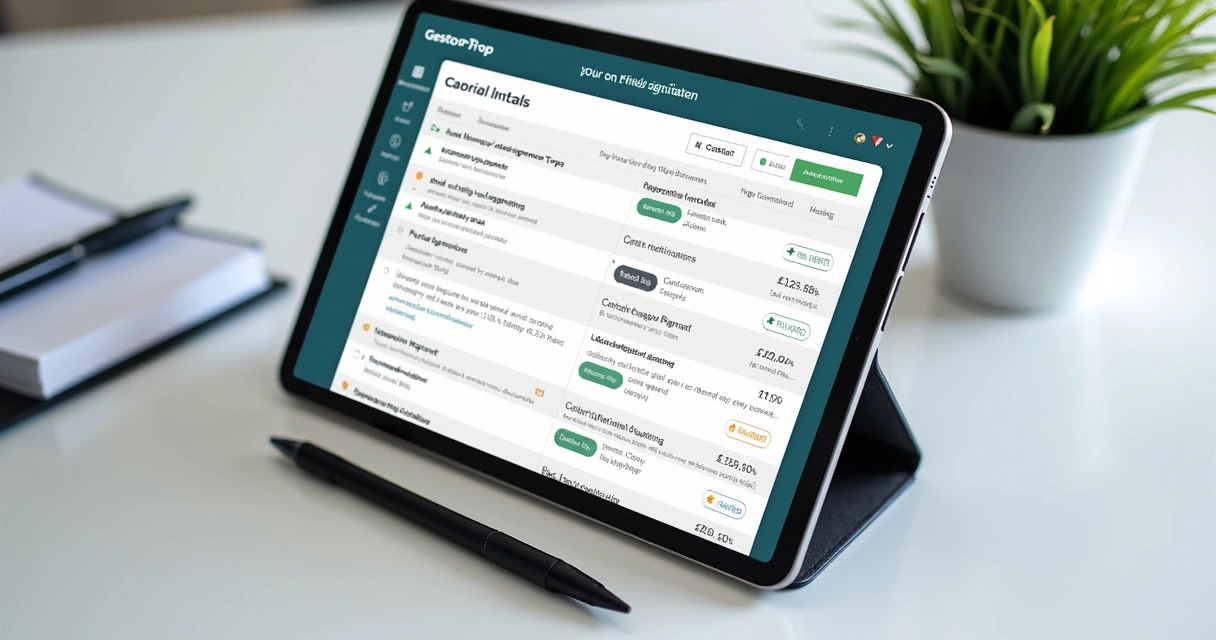 Tela de aplicativo de gerenciamento de contratos de aluguel