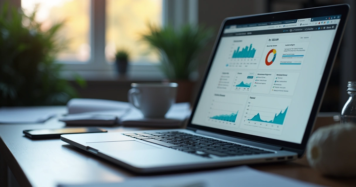 Tela de aplicativo criada com low-code exibida em notebook 
