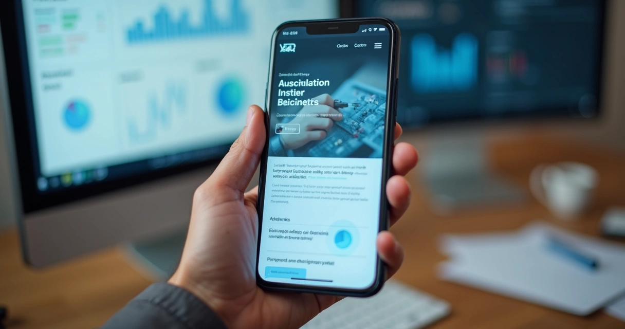 Tela de celular mostrando site com experiência otimizada 