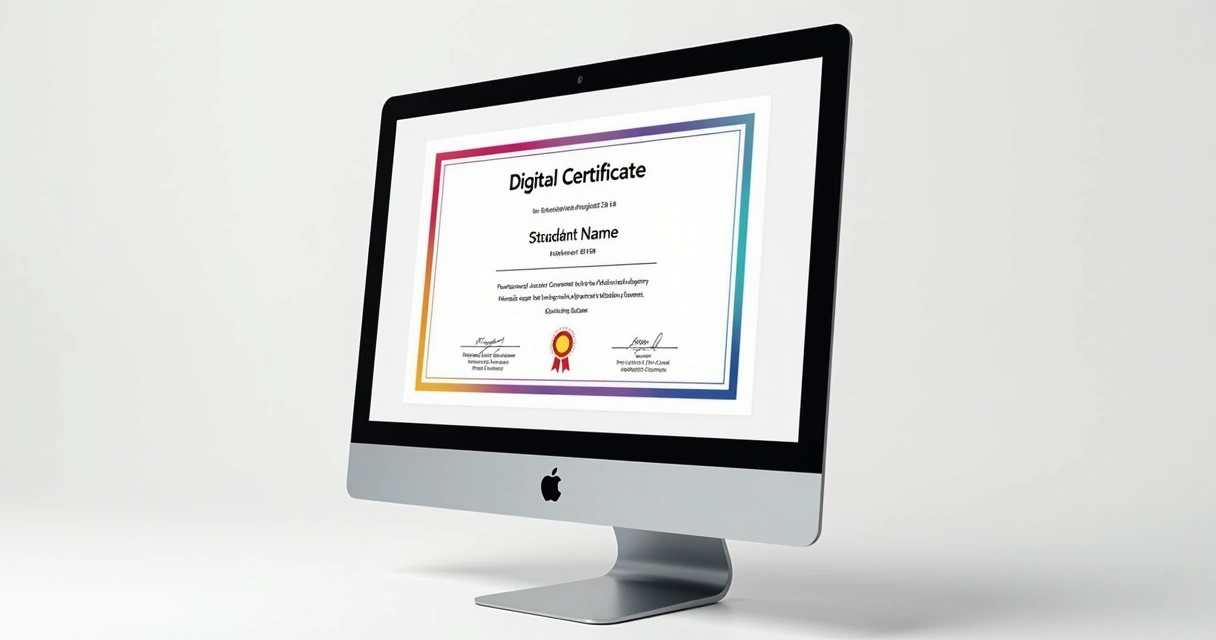 Certificado digital de conclusão de curso mostrado em tela de computador 