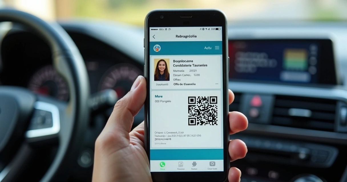 Tela de celular exibindo uma CNH digital com detalhes do documento 