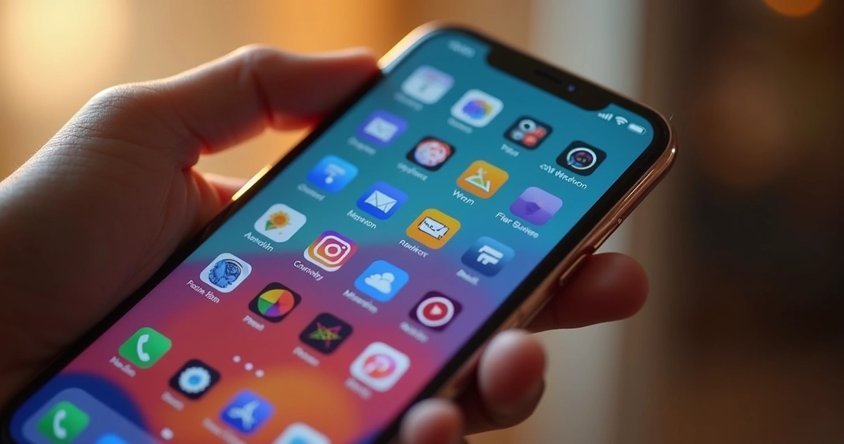 Tela de celular exibindo cores vibrantes e detalhes nítidos 