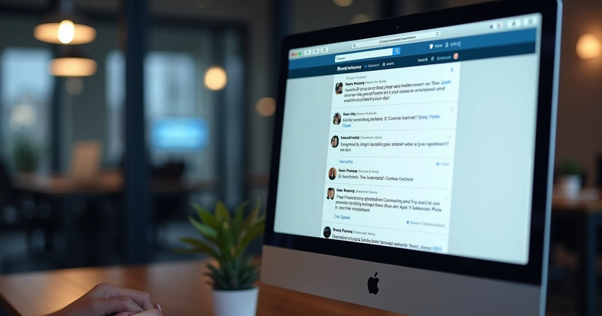 Comentários em post do LinkedIn em tela de computador