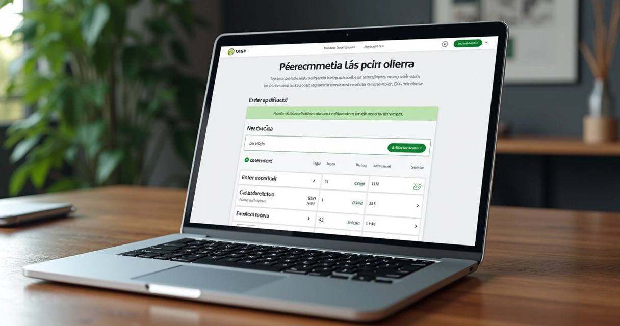 Interface de consulta online de chassi visualizada em um notebook 