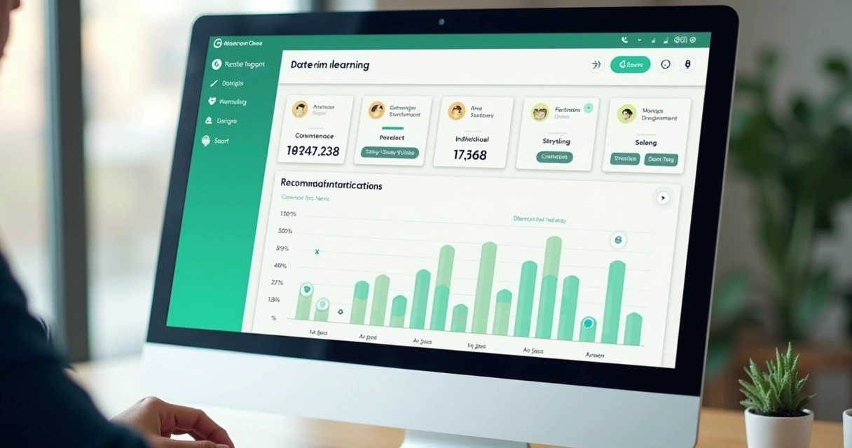 Dashboard mostrando trilha de aprendizagem personalizada com inteligência artificial