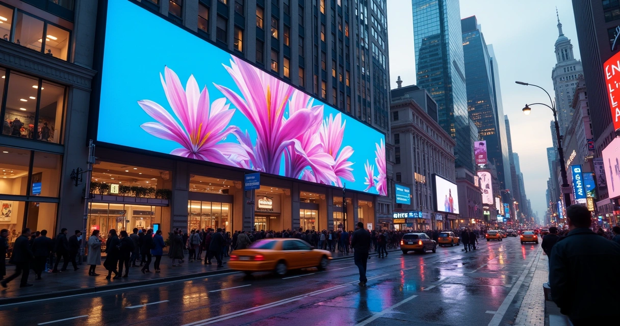 Tela digital em local de grande circulação de pessoas 