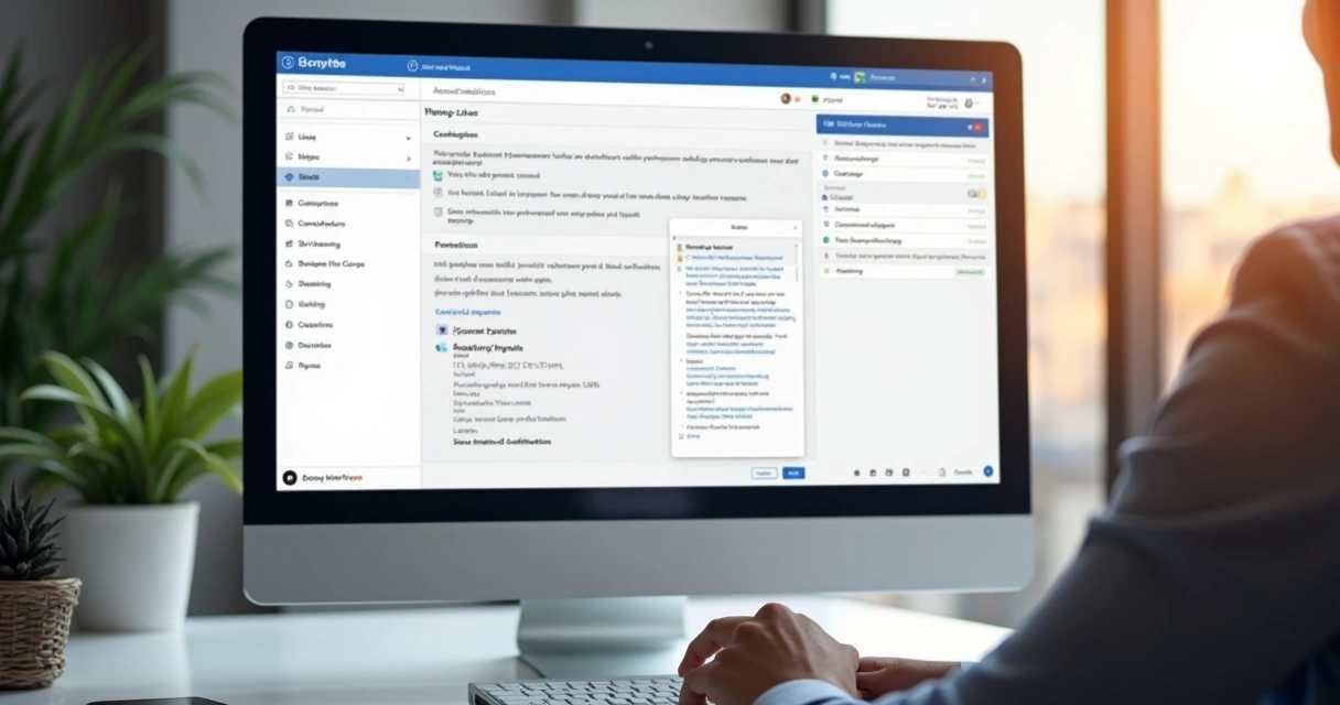 Tela de computador com layout de plataforma de envio de notificações 