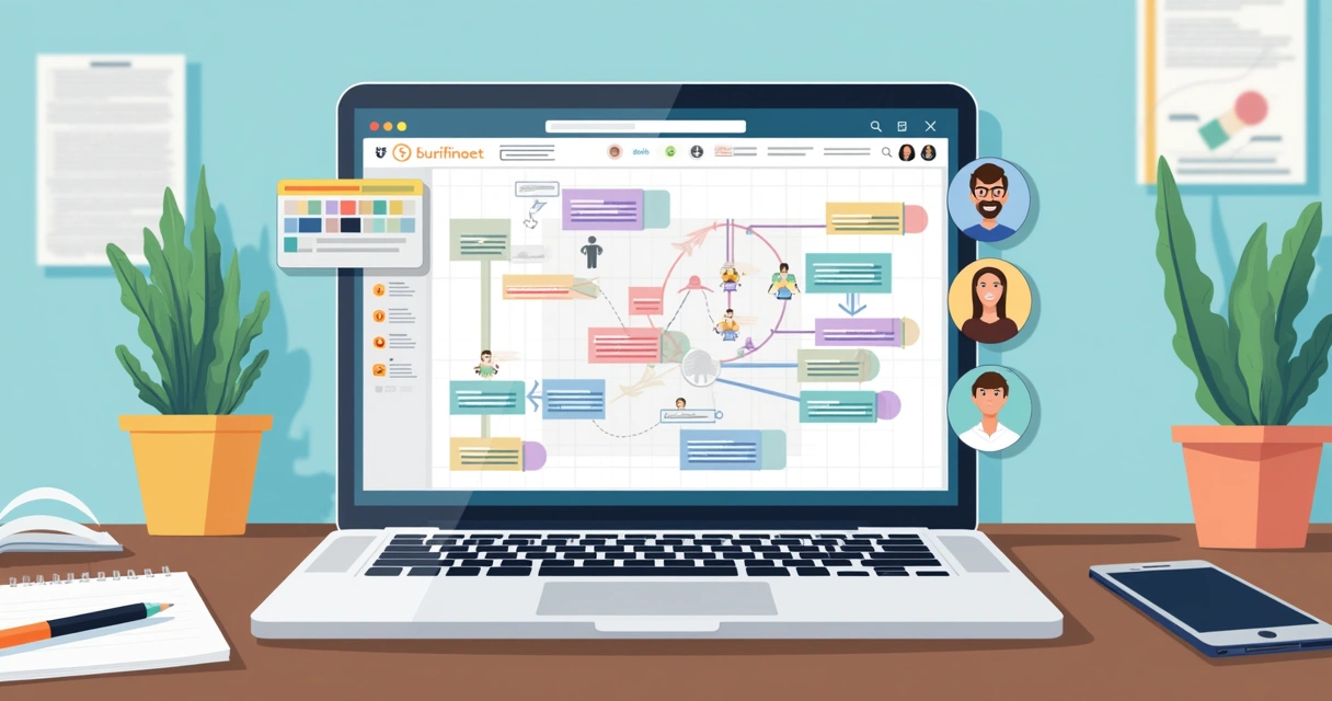 Tela da devchart com diagrama colaborativo sendo editado 