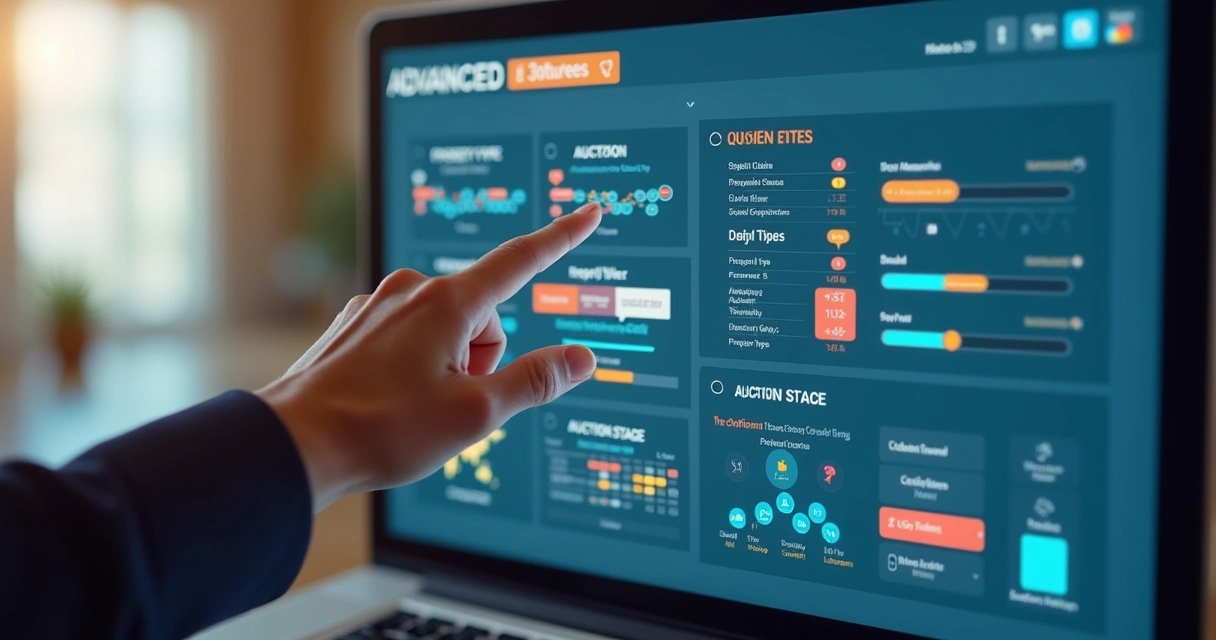 Tela de filtros avançados para comparar imóveis de leilão 