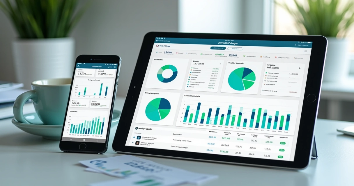 Dashboard com gráficos de gestão financeira 