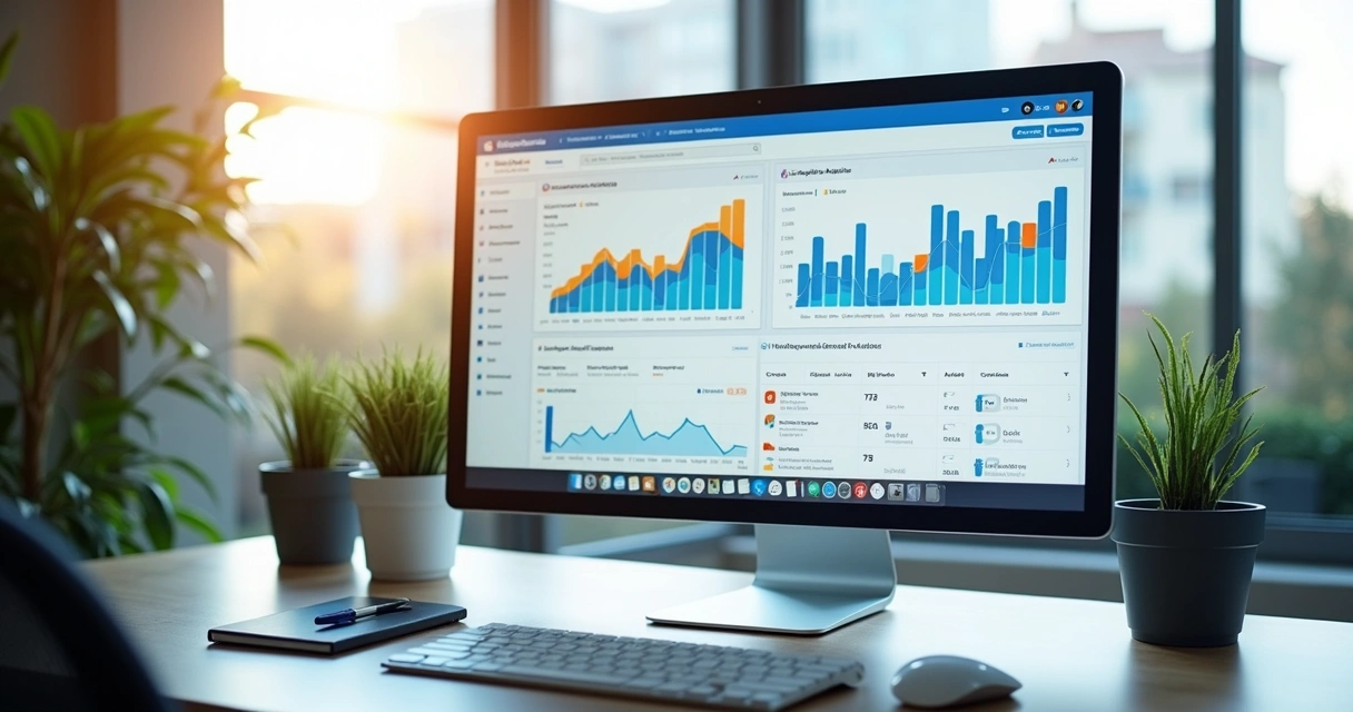 Gráficos do Google Analytics em tela de computador