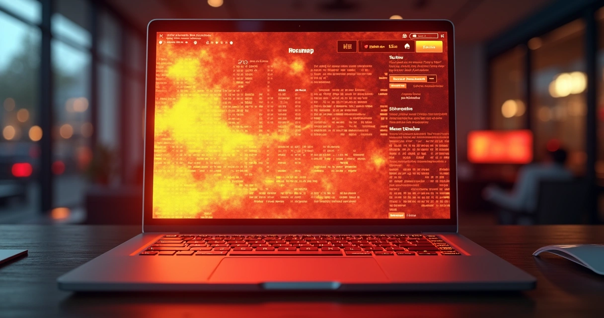 Heatmap em tela mostrando áreas mais clicadas 