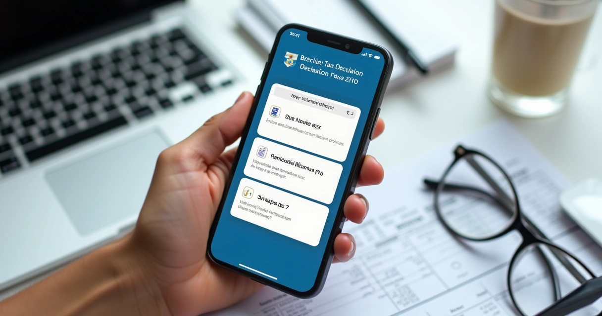 Aplicativo imposto renda em tela de smartphone 