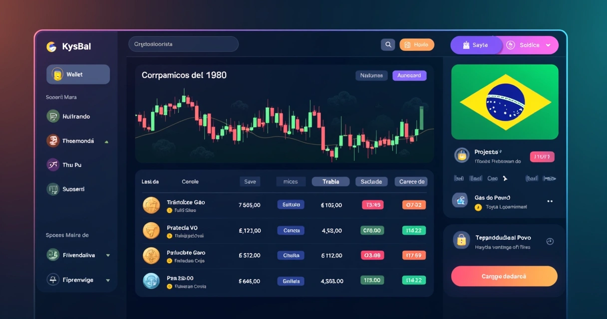As 9 melhores no Brasil em 2025 2 Plataforma de criptomoedas brasileira exibindo carteira digital, lista de moedas e gráfico de trade