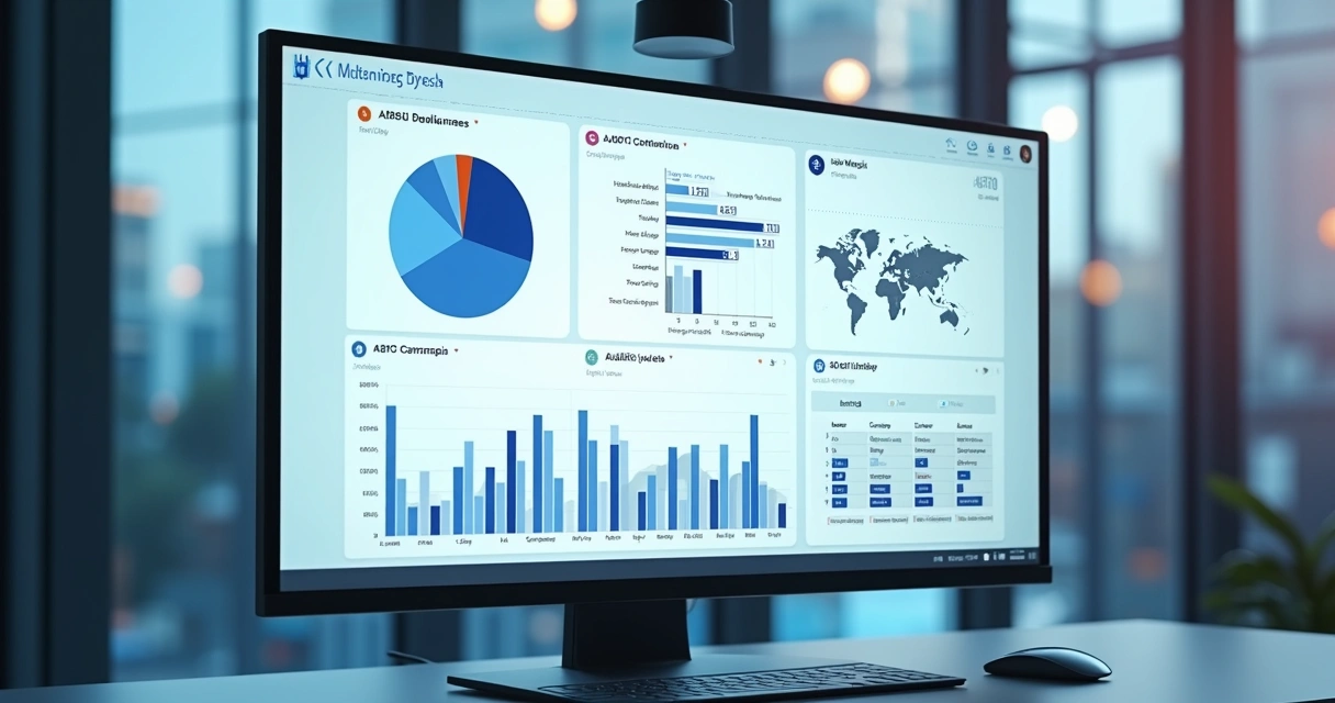 Painel digital mostrando dados de empresas e gráficos de enriquecimento