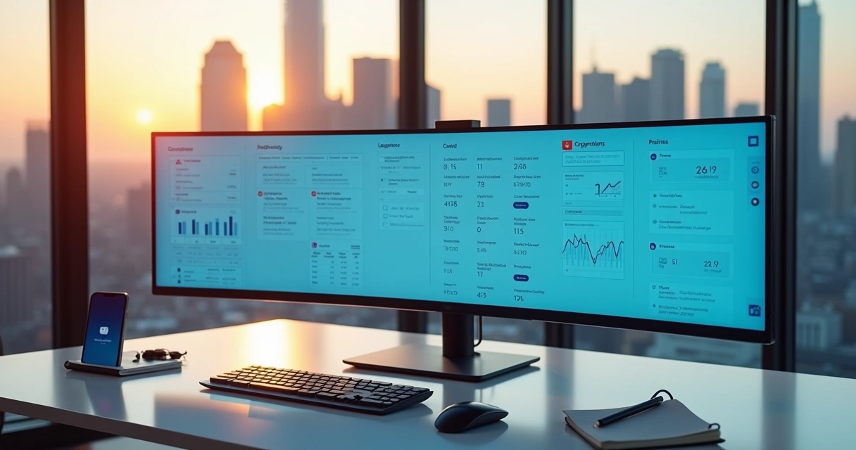 Interface de plataforma de leads B2B exibindo dados segmentados de empresas 