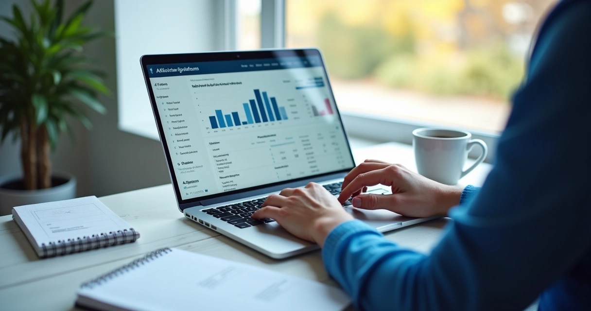 Tela de plataforma digital mostrando relatórios de vendas e comissões 