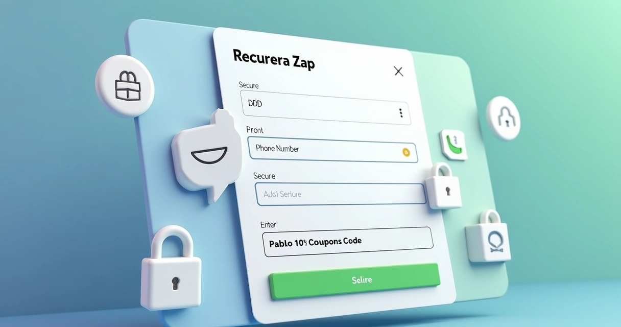 Image 2: Tela simulada do site Recupera Zap com campos de telefone e DDD