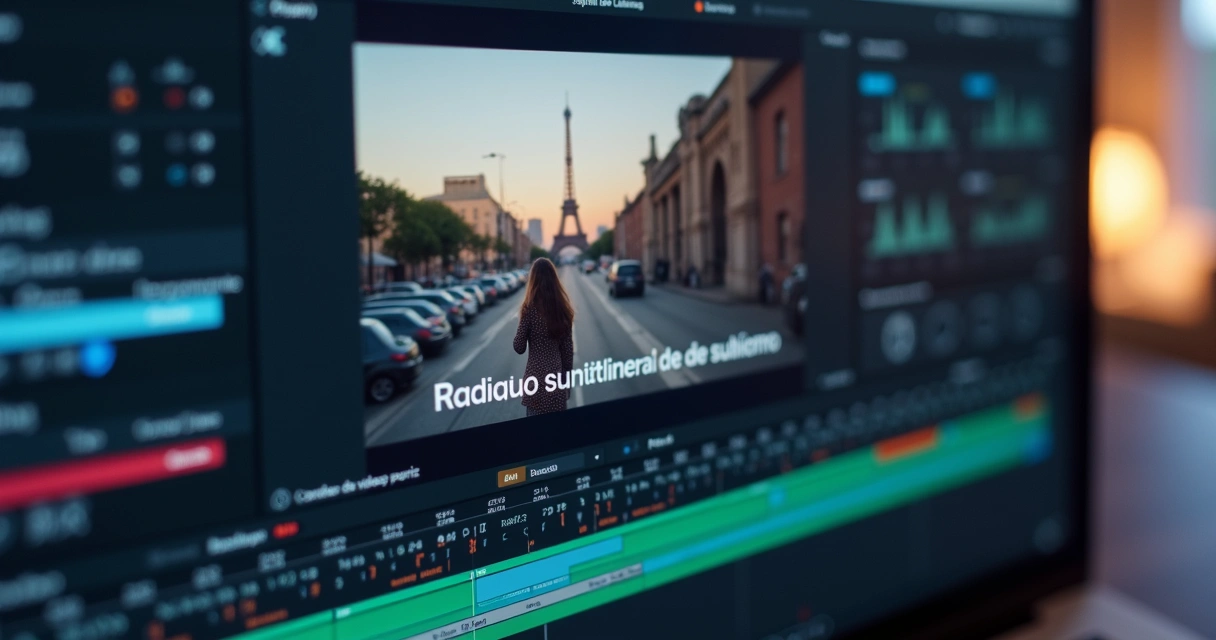 Interface VDClip exibindo vídeo vertical com legenda em português sincronizada 