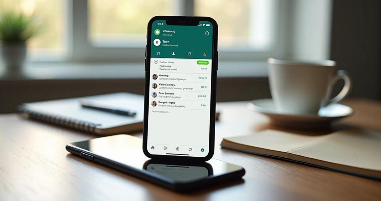 Tela do WhatsApp mostrando tarefas como mensagens