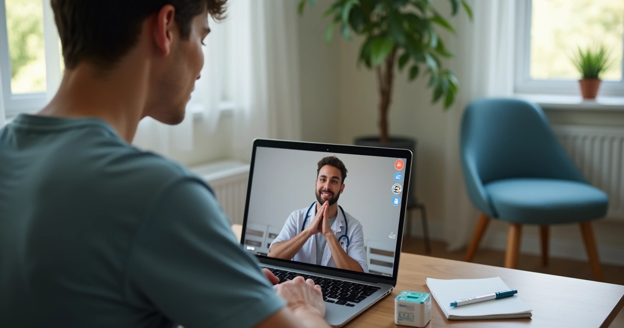 Pessoa em consulta de telemedicina para PrEP