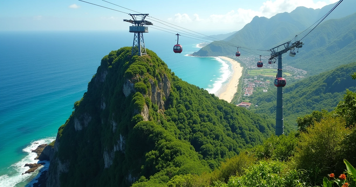 Teleférico ligando Morro de Santo Antônio ao Mirante do Camaroeiro 