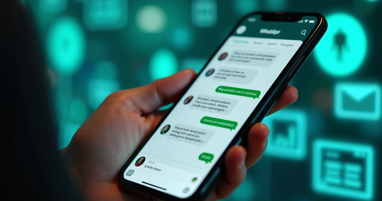 Tela de celular mostrando conversa no WhatsApp com IA 