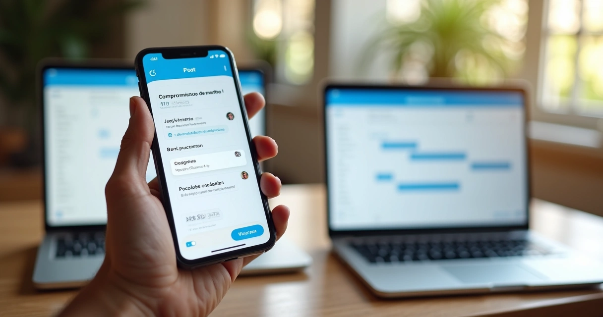 Automação de agenda no Telegram em celulares e notebook 