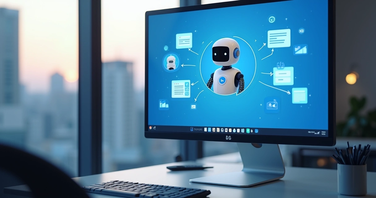 Bot do Telegram interagindo com colaboradores em tela de computador 